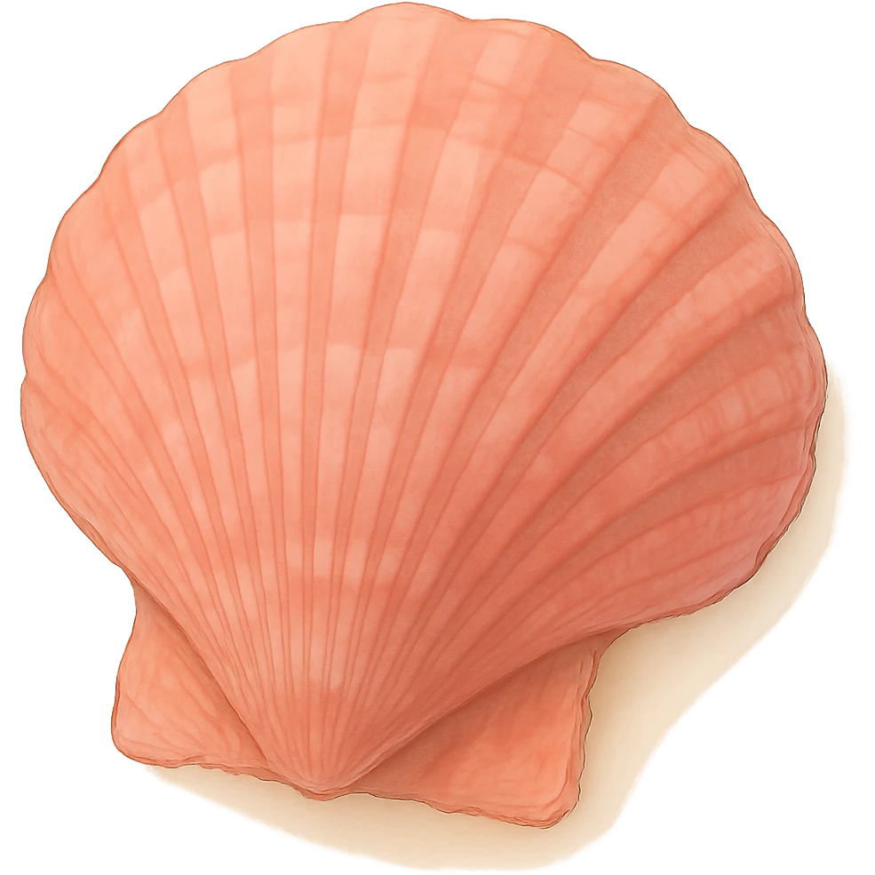 Remove all shadows, keep the realistic pink seashell in Ghibli style with no background. emoji