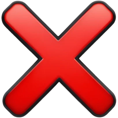red X symbol with outline emoji
