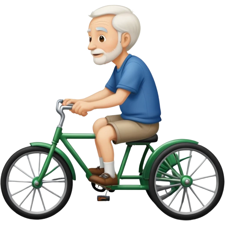 Old far man riding a tricycle  emoji