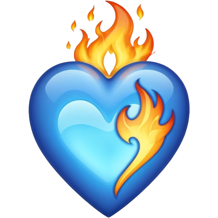 blue flaming heart  emoji