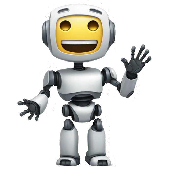 happy robot saying hello emoji