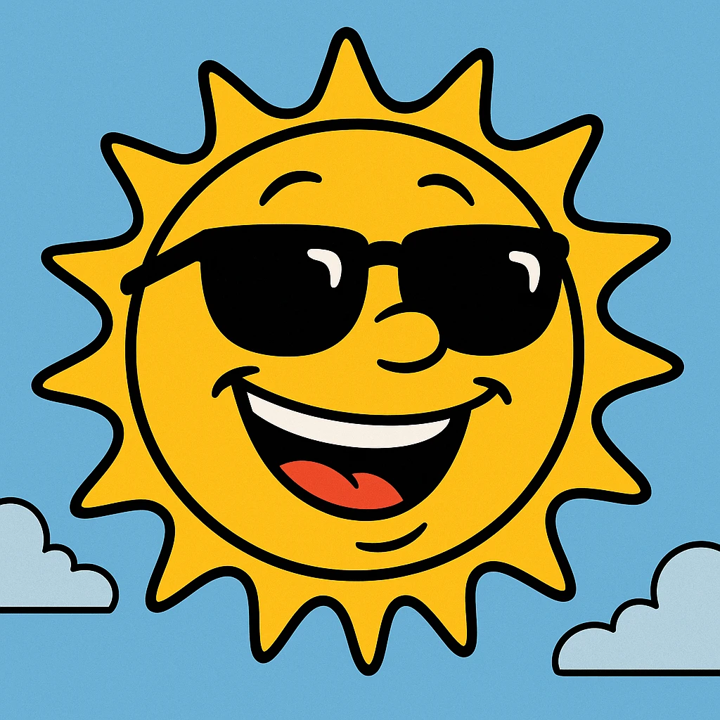 a cheerful sun with sunglasses emoji