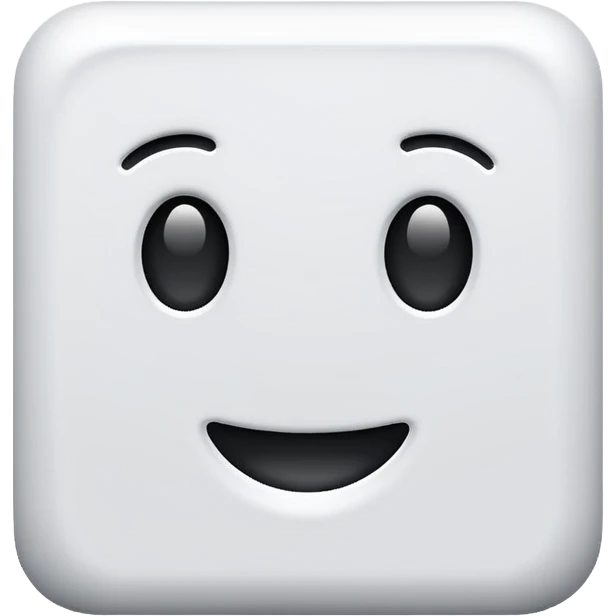 white square empty 3d without any faces emoji