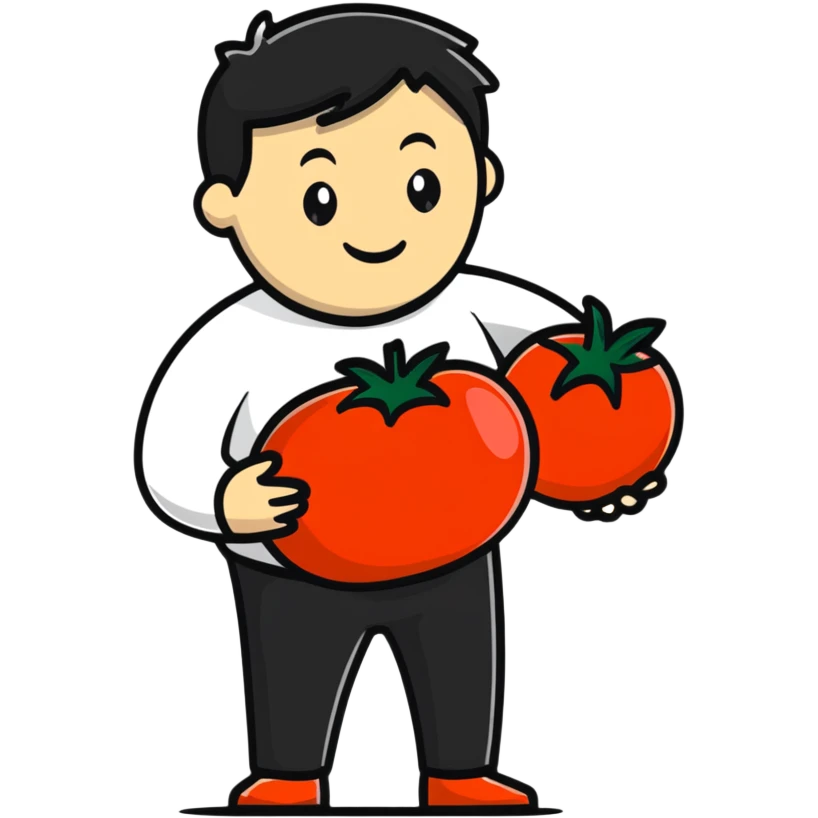 man with a tomato for a belly emoji