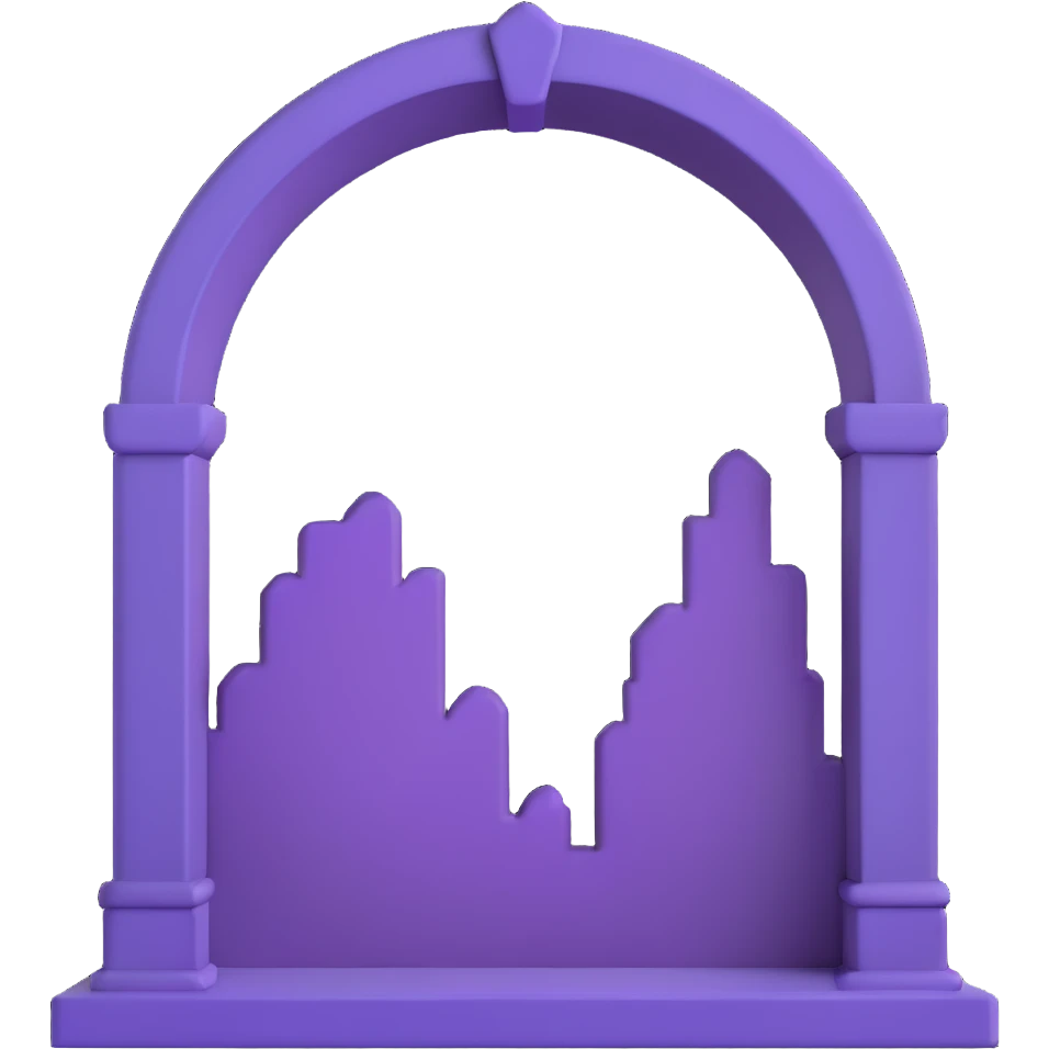 purple portal with black frames, Minecraft style emoji