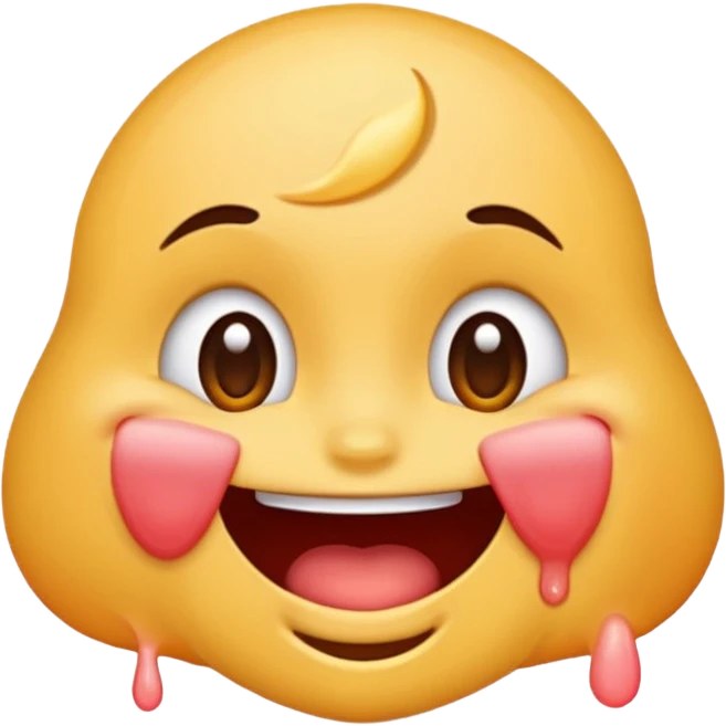 Hot emoji with drool on chin  emoji