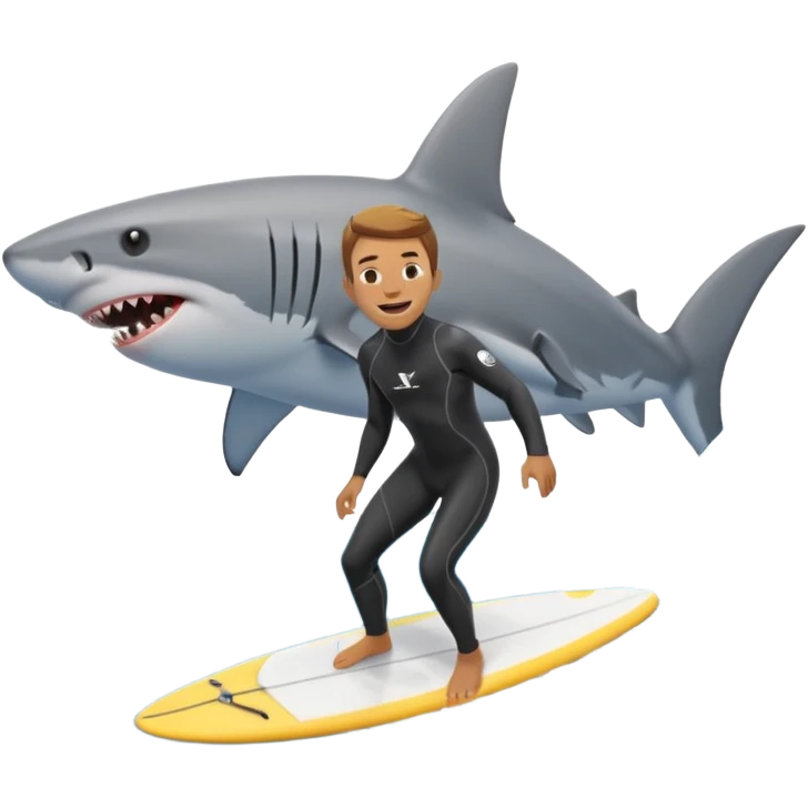 the shark next to people surfing emoji