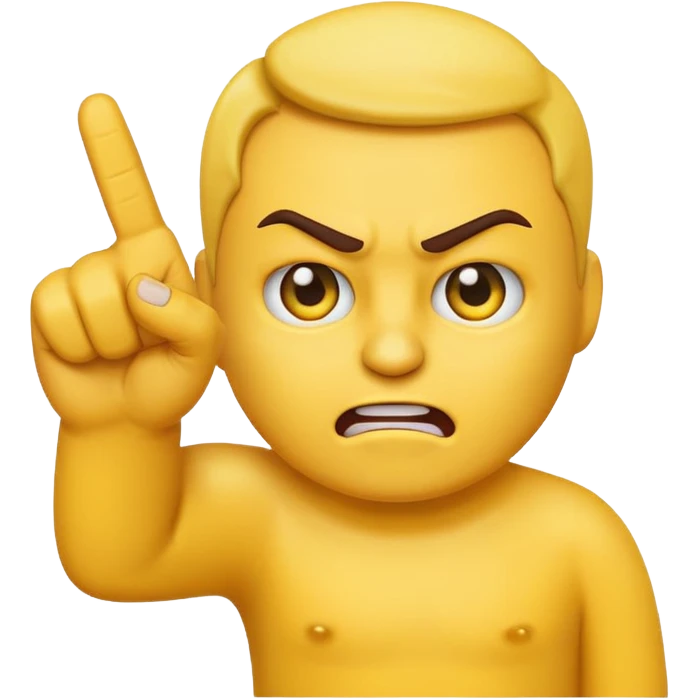 A emoji like 😂 with a middle finger and a hand pointing at us emoji