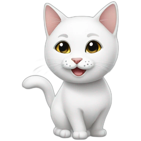 happy white & black cat emoji
