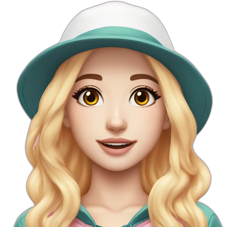 Belle Delphine with a Ellesse hat bob emoji
