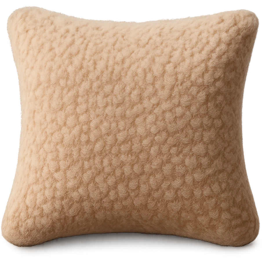 cozy wool throw pillow, soft and fluffy emoji
