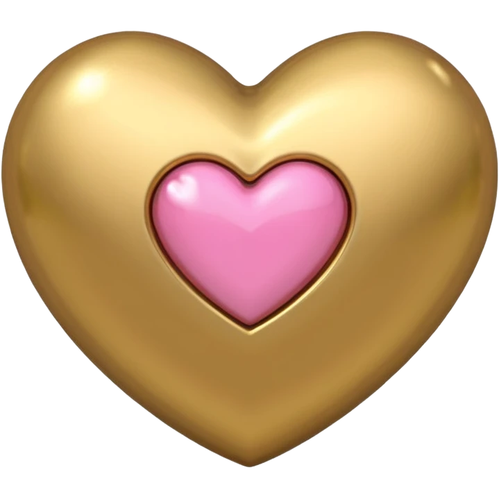 gold heart with one mini pink heart inside of it  emoji