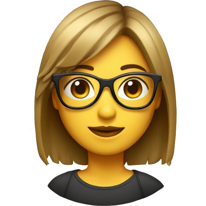 Chica con gafas flequillo morena emoji