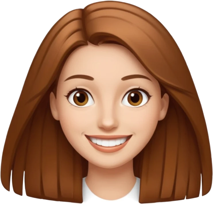 30 yr light brown hair long straight hair, brown eyes, big smile emoji