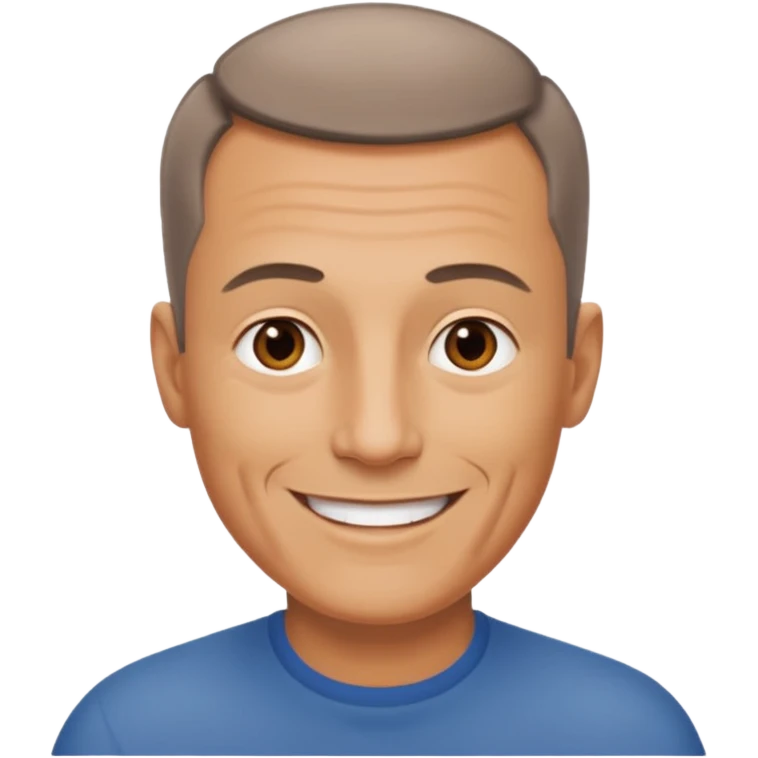 hombre, 50 años pelo poco rapado delgado emoji