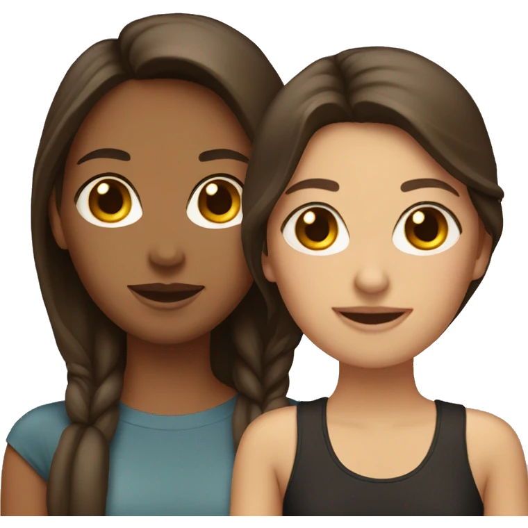 two brunette friends emoji