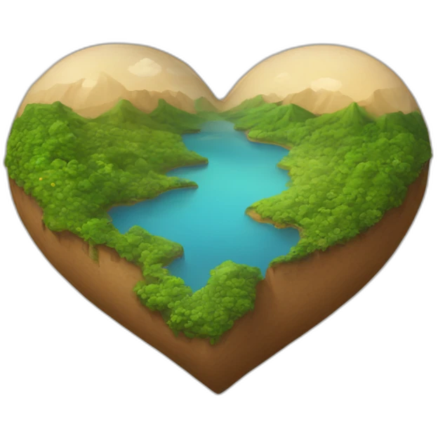 Une terre en forme de coeur emoji