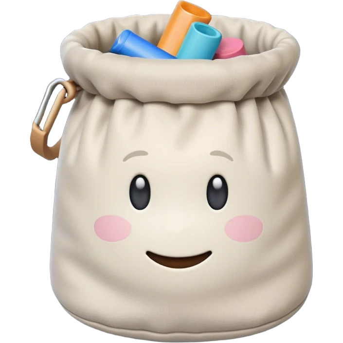 An friendly chalk bag  emoji