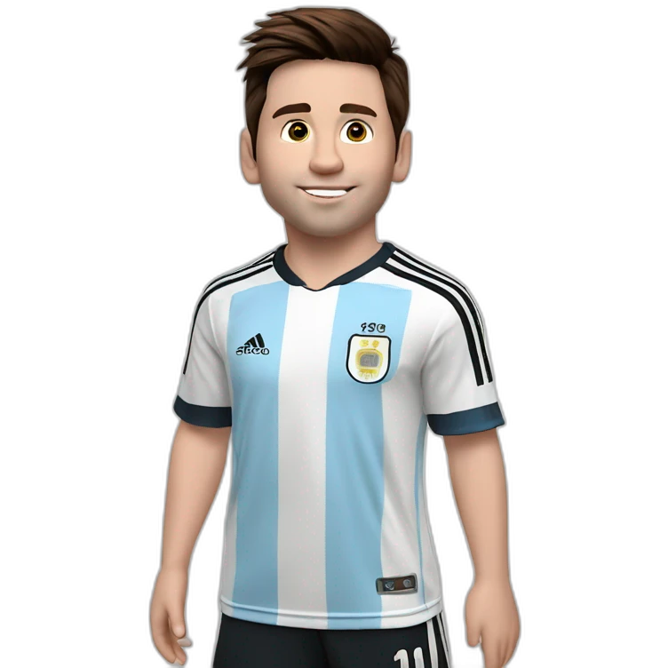 Leonel messi cin la camiseta de argentina de niño emoji