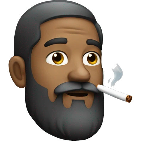 Man with beard smoking emoji