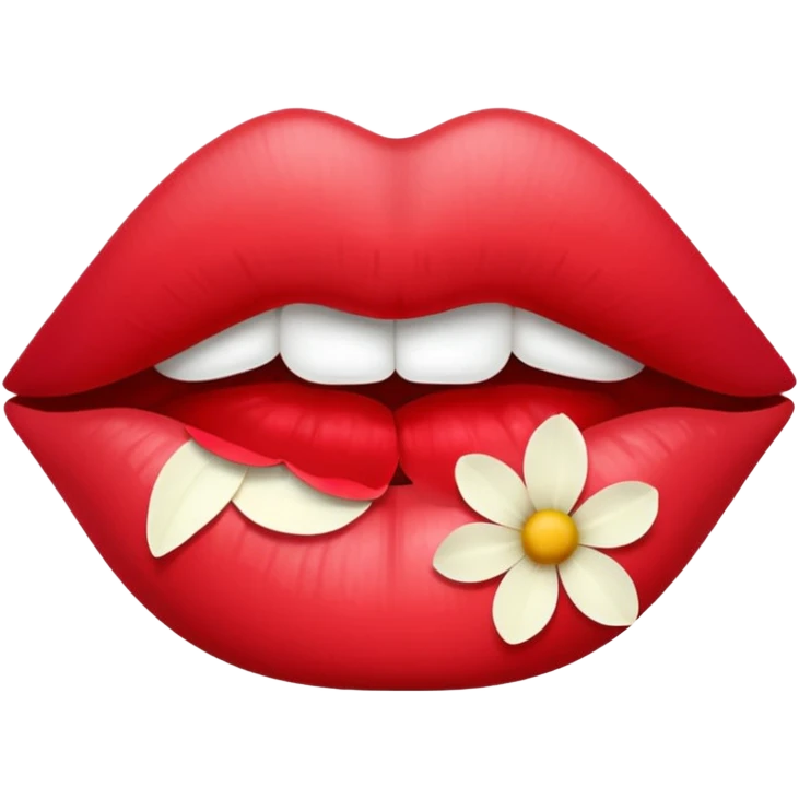 Lips made of flower petals emoji
