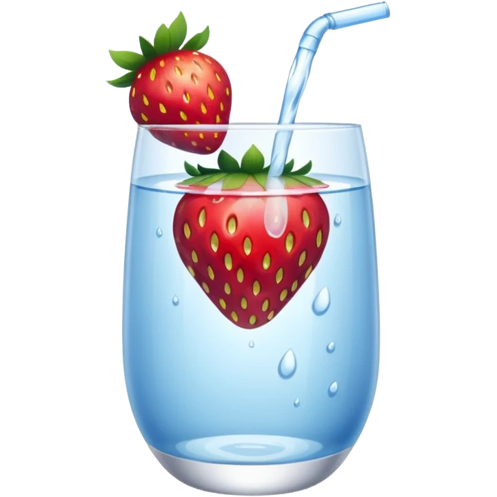 glass of water with strawberry emoji