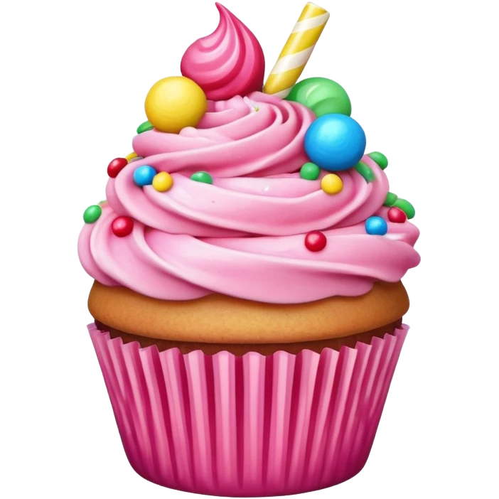 Cupcake with pink icing emoji