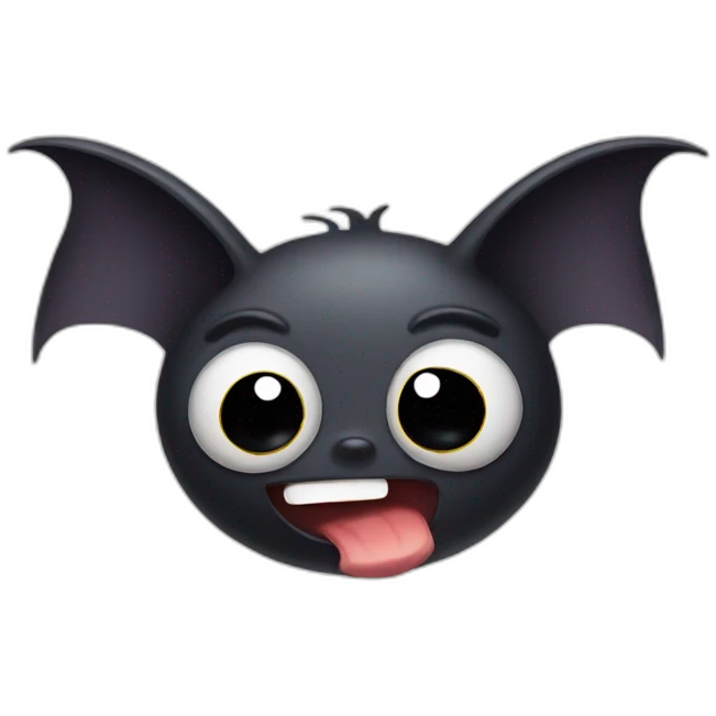 Bat looking silly emoji