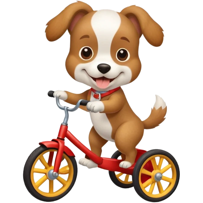Dog on a tricycle with a diaper on emoji