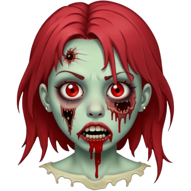 Zombie girl with a septum piercing emoji