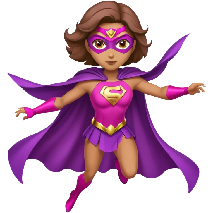pink violet woman superhero flying emoji
