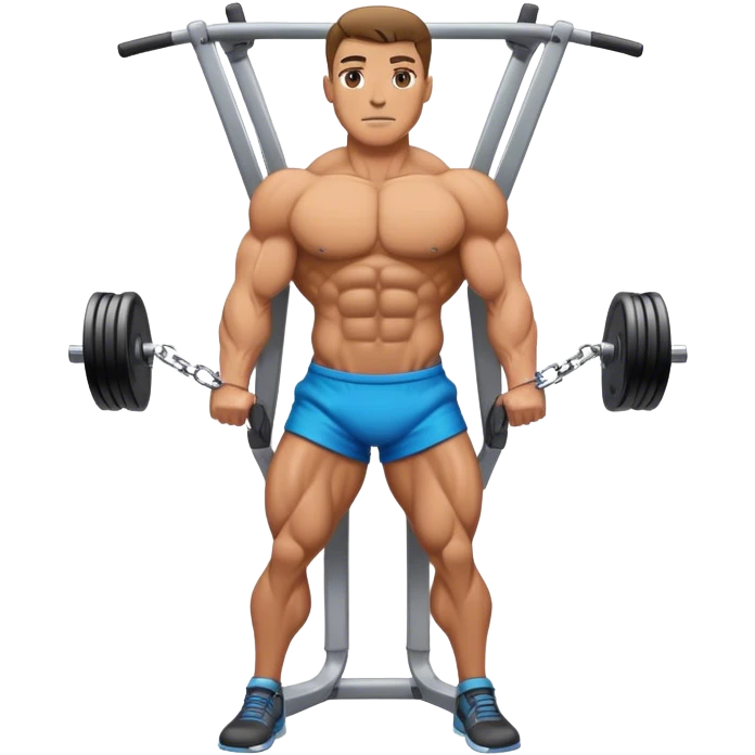 standing bodybuilder hip abduction cable machine exercise emoji