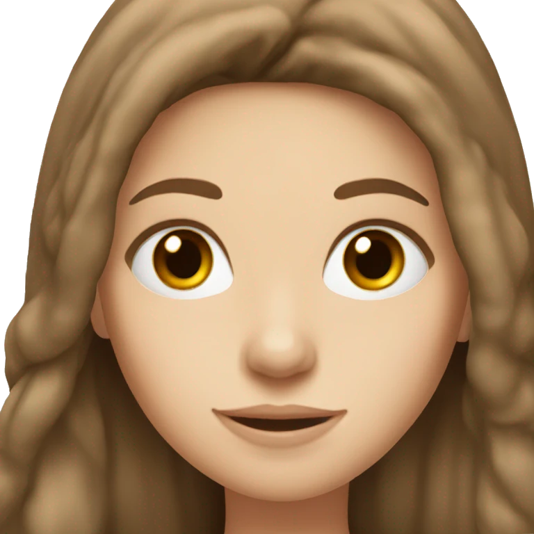 White girl with long brown hair emoji