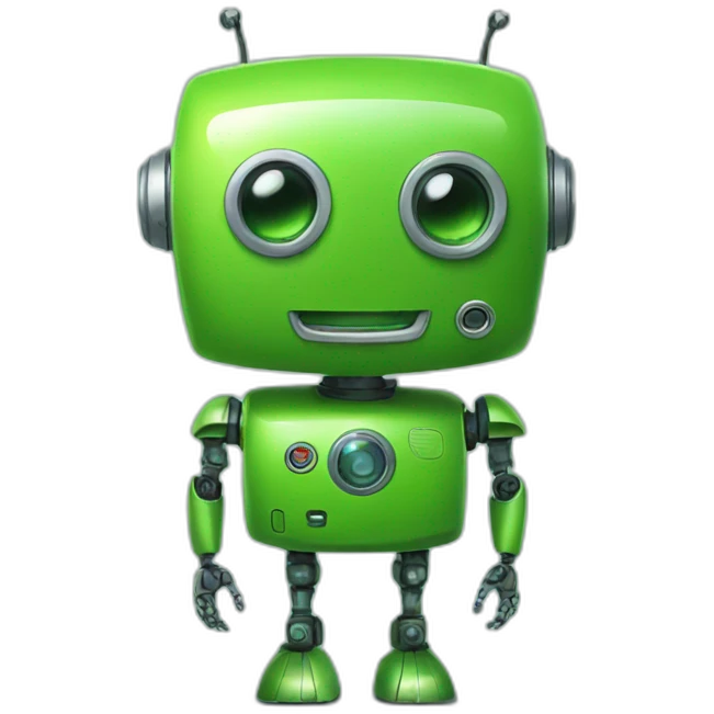 happy green robot emoji