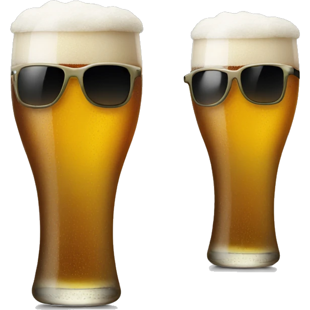 Beer with sunglasses emoji