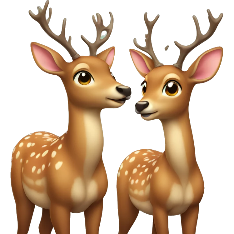 two deer in love emoji