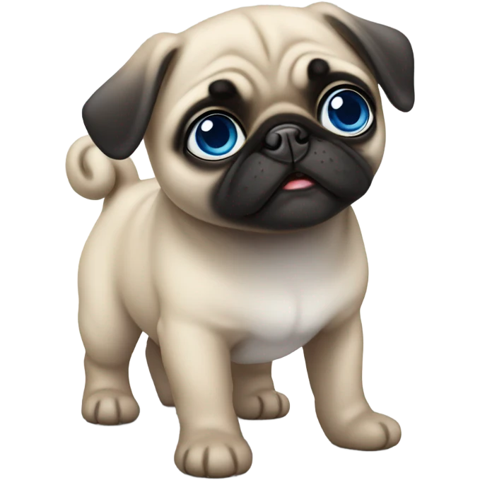 Baby pug with big blue eyes  emoji