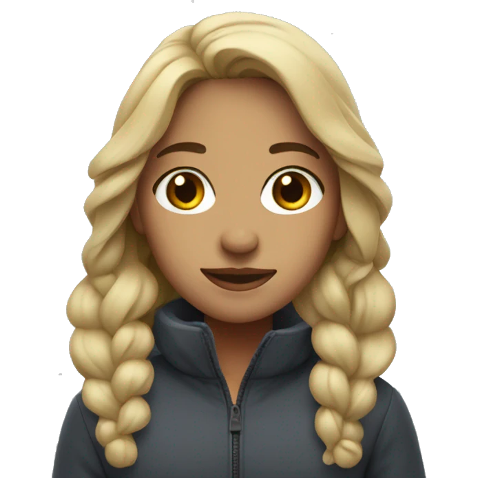 A dark blonde Girl Standing in Snow emoji