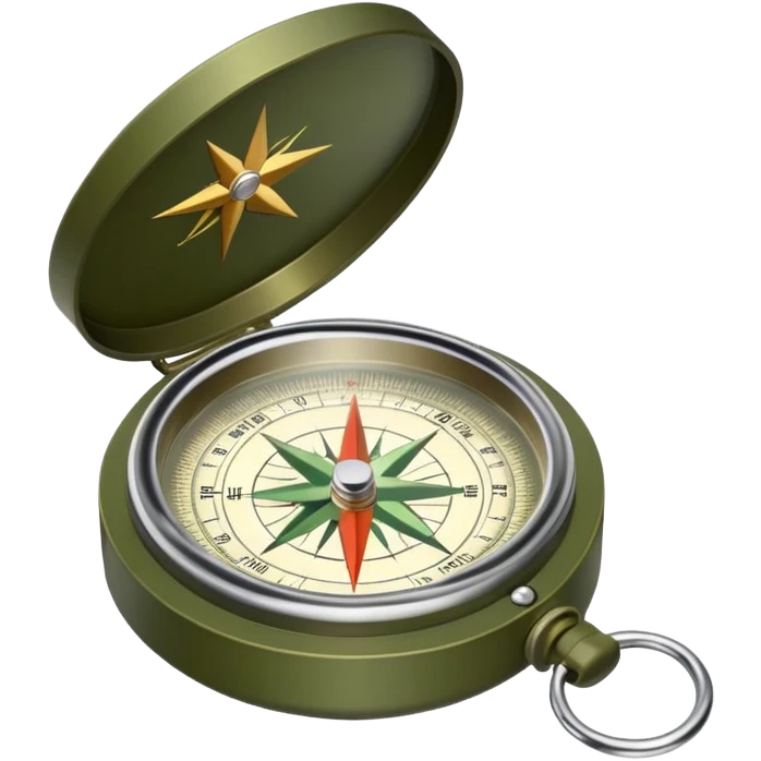 Military compass with olive green case emoji