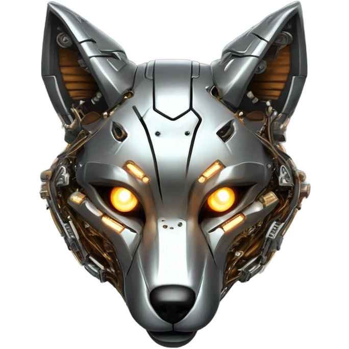 Robot Fox terminator face emoji