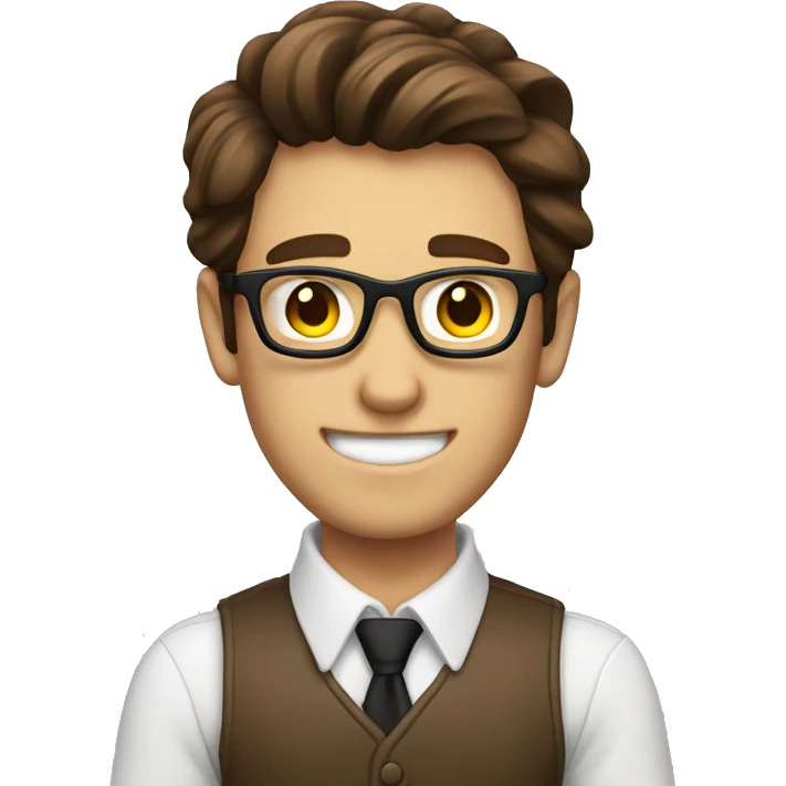 male nerd brown hair thumbs up emoji