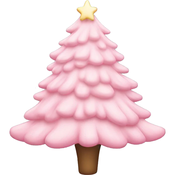 pastel pink christmas tree emoji