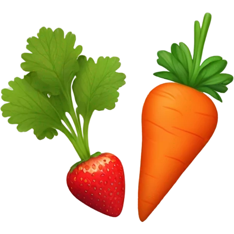 carrot and strawberry  emoji