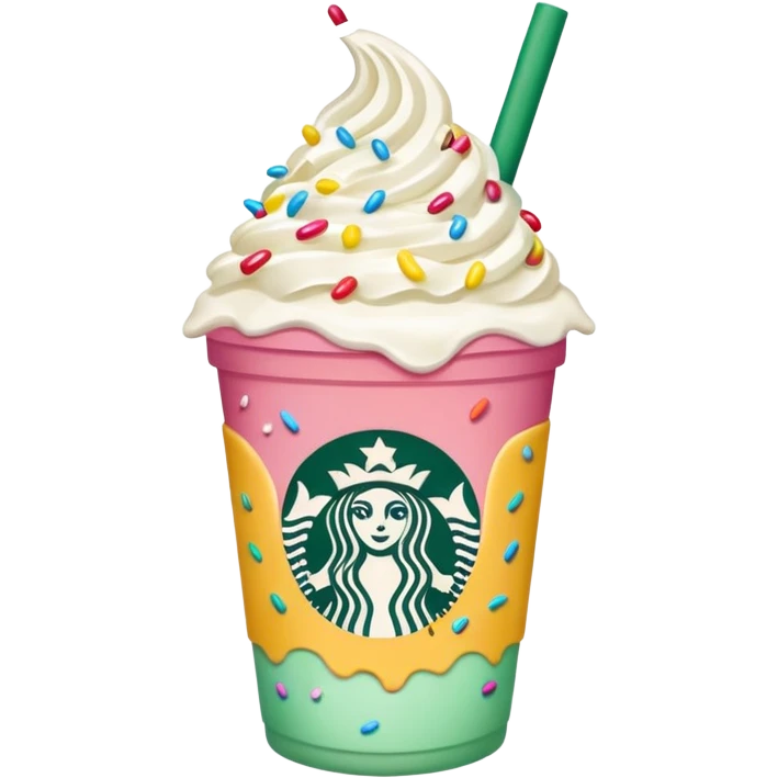 starbucks cup with cute drink inside emoji