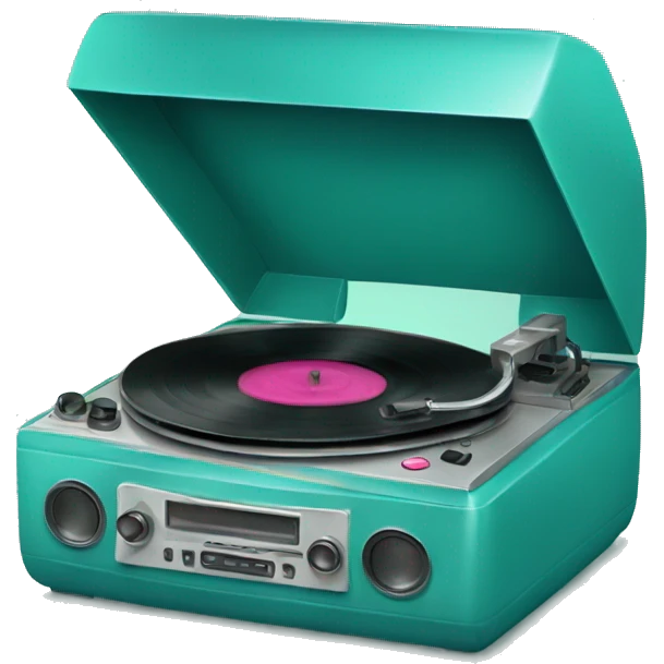 Teal record player emoji