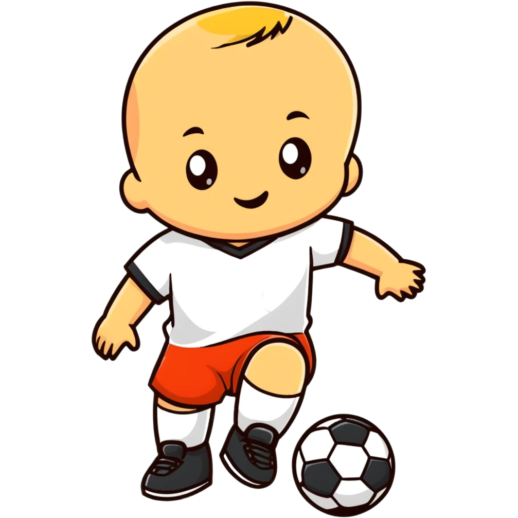 Baby playing soccer emoji