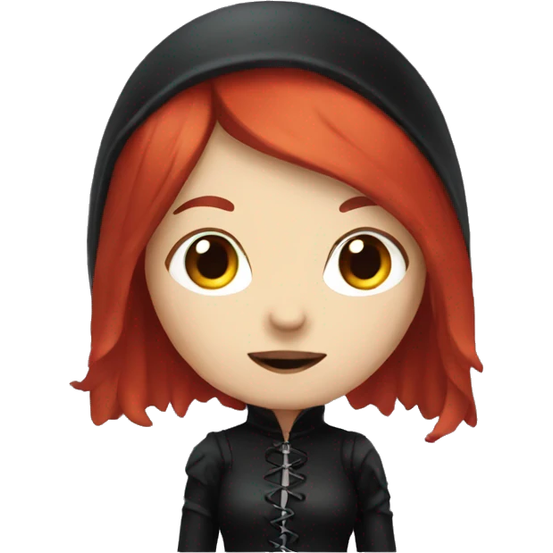 red-haired goth girl emoji