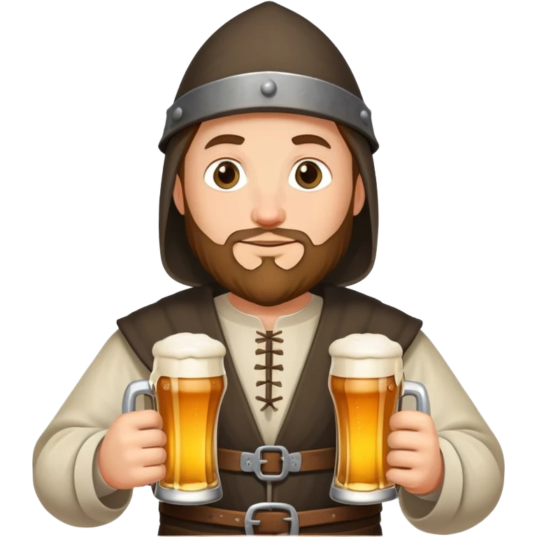 medieval pilgrim with bottle of beer emoji