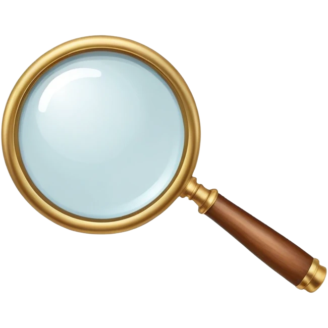 magnifying glass with wooden handle emoji