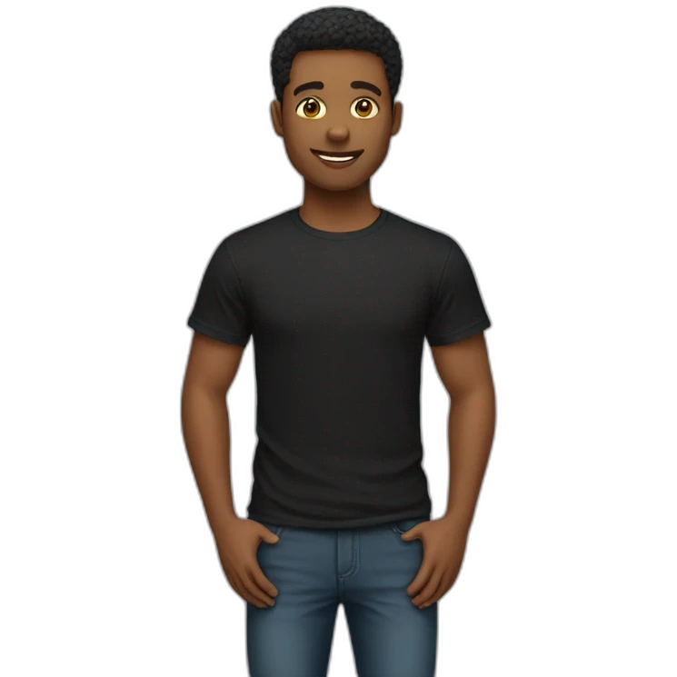 Black tee shirt emoji